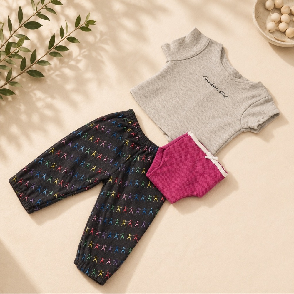 Pleasant Company American Girl AG PJs 1 Outfit Rainbow Logo Pajama Set